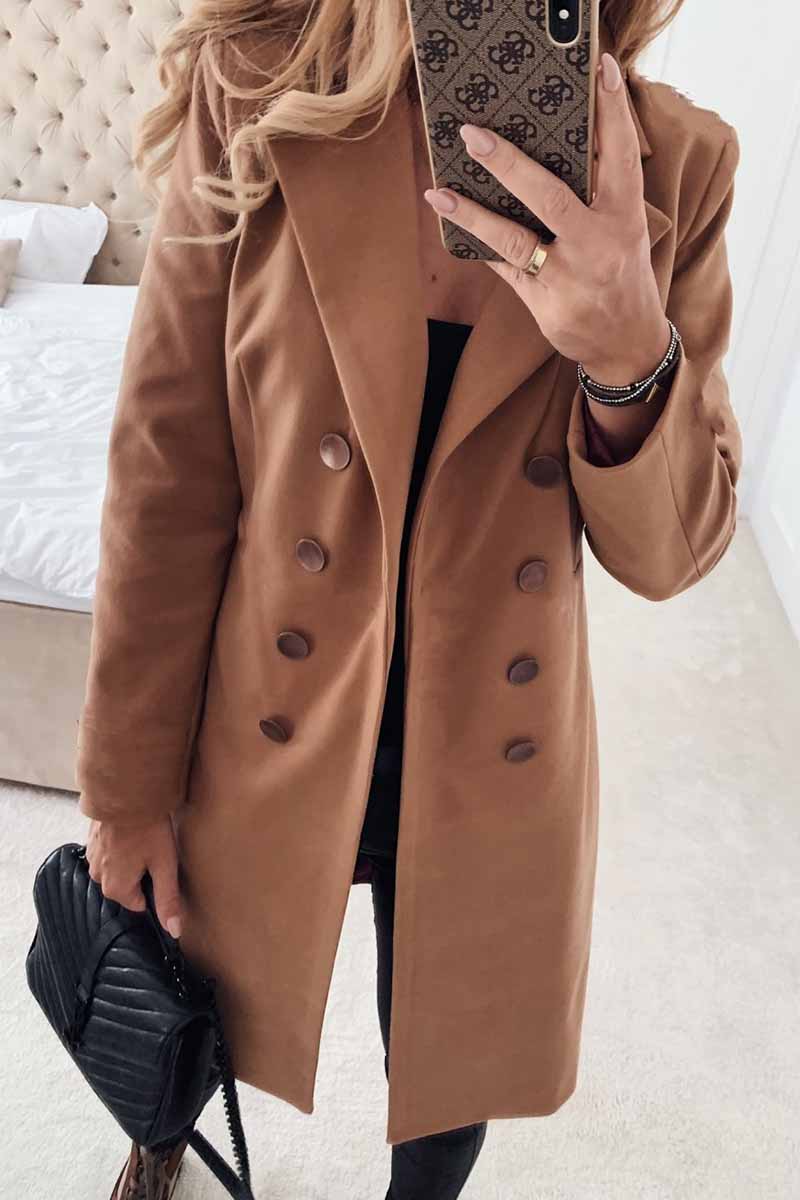 Solid Color Sexy Coat With Buttons(3 Colors)