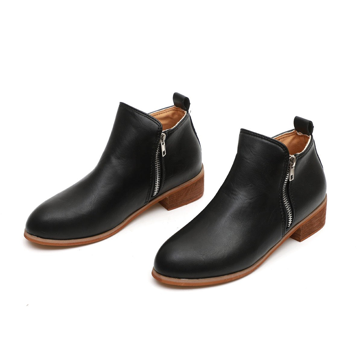 Vintage Daily Zipper Ankle Boots Woman Martin Boots