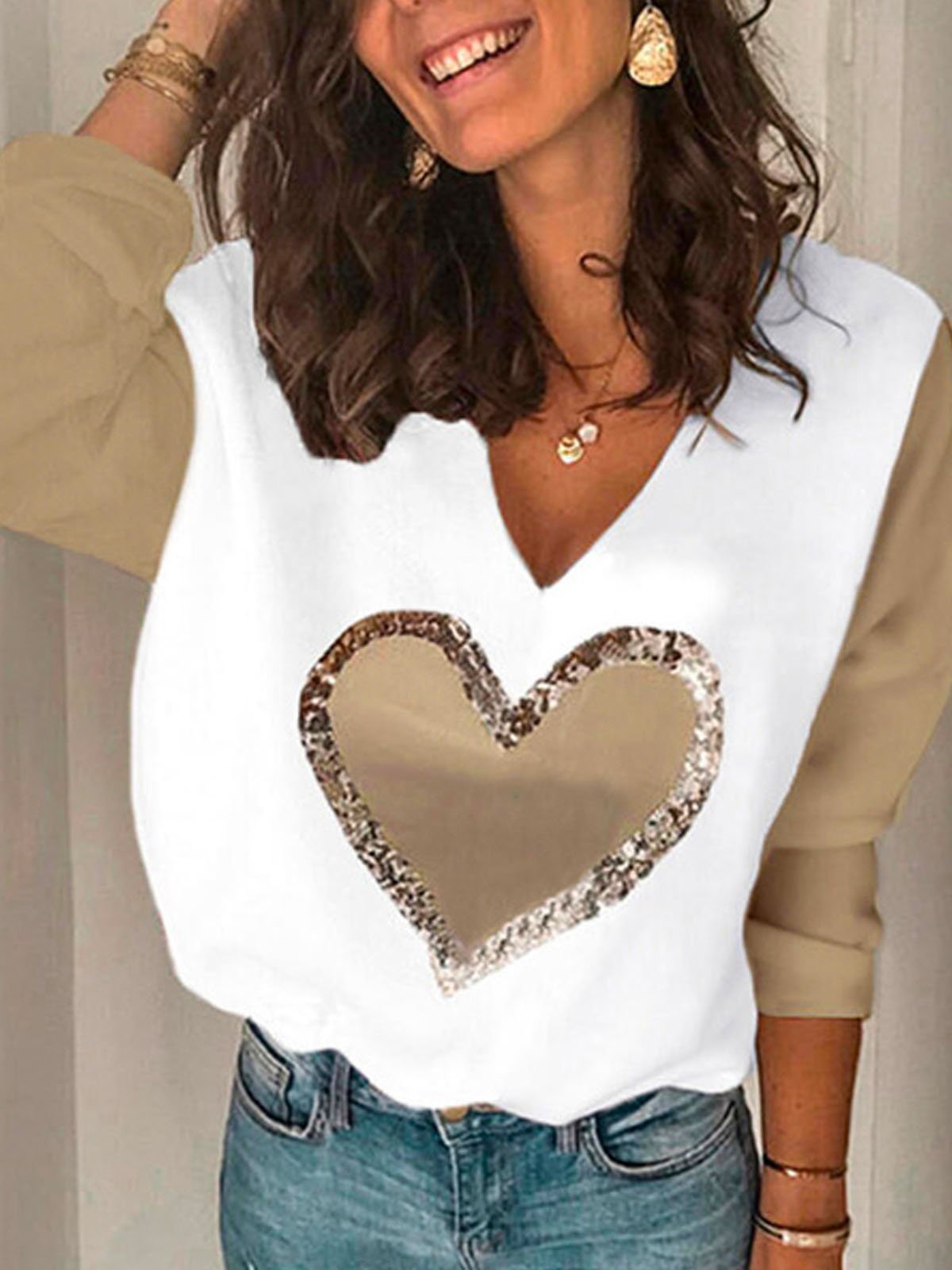 Casual Long Sleeve Floral-Print Sweatshirts