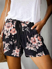 Camouflage leopard printed high waist shorts casual pants for women