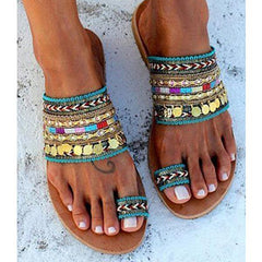 Elebrity Style Bohemian Slippers Sandals