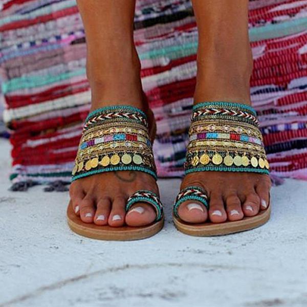 Elebrity Style Bohemian Slippers Sandals