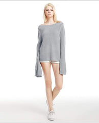 Fashion Pure Off shoulder Long sleeve Knit Sweaters
