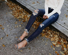 Fashion Hollow Jean Pencil Pants