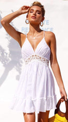 Sexy Backless Vest Skater Dresses