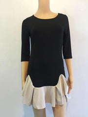 Round neck Gored  Falbala Shift Dresses