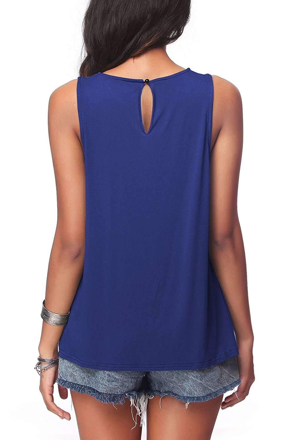 Casual Pure Round neck Sleeveless T-Shirts