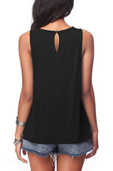 Casual Pure Round neck Sleeveless T-Shirts