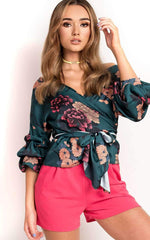 Sexy Floral V neck Lacing Blouses