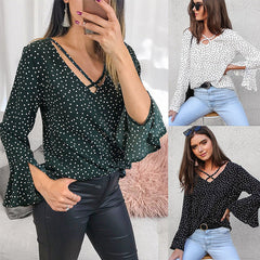 Casual Wave Point Chiffon Blouse