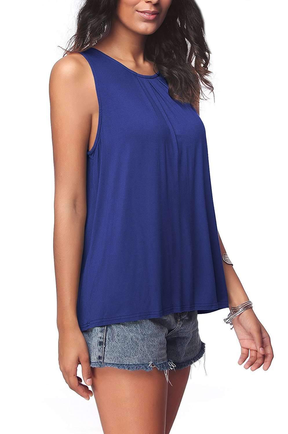 Casual Pure Round neck Sleeveless T-Shirts