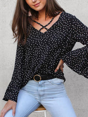 Casual Wave Point Chiffon Blouse