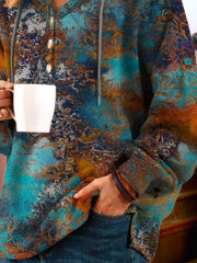 Casual Printed Hooded Loosen Long Sleeve Sweatshirt