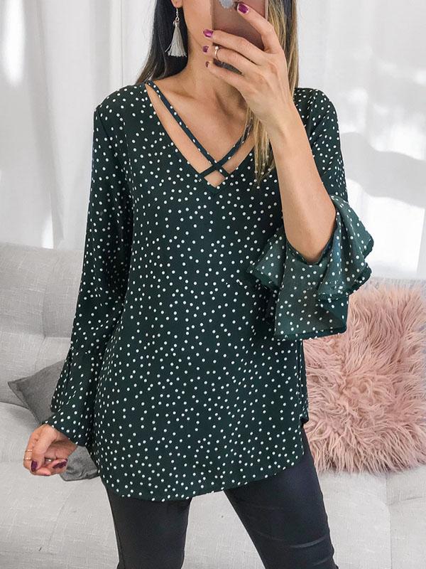 Casual Wave Point Chiffon Blouse