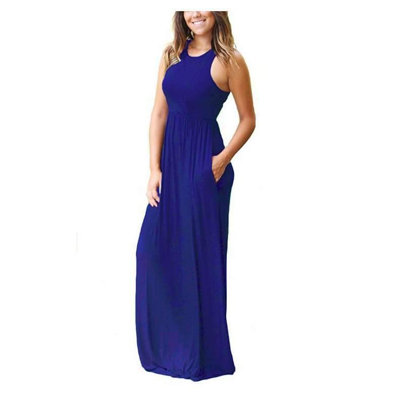 Casual Round neck Vest Maxi Dresses