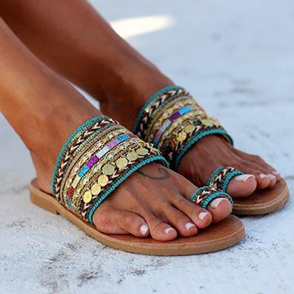 Elebrity Style Bohemian Slippers Sandals