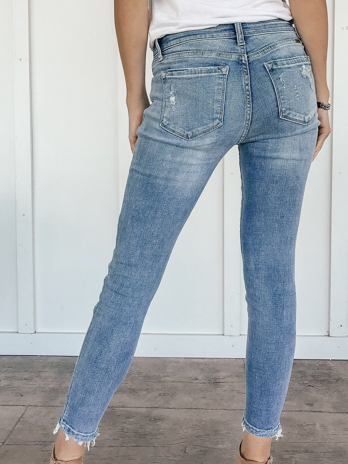 Women denim  Sanding Long Pants