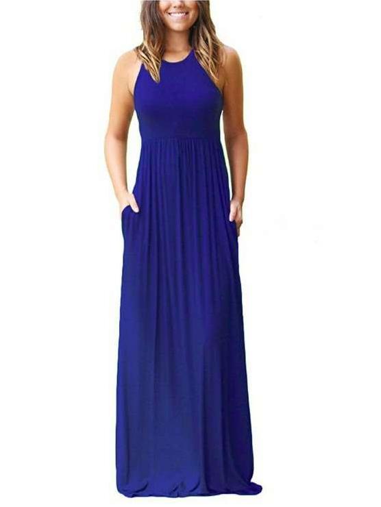 Casual Round neck Vest Maxi Dresses