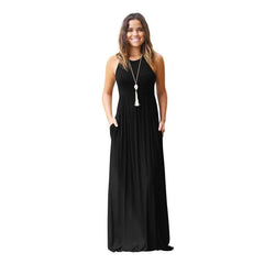 Casual Round neck Vest Maxi Dresses