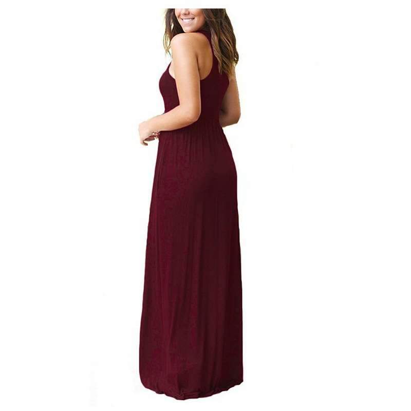 Casual Round neck Vest Maxi Dresses