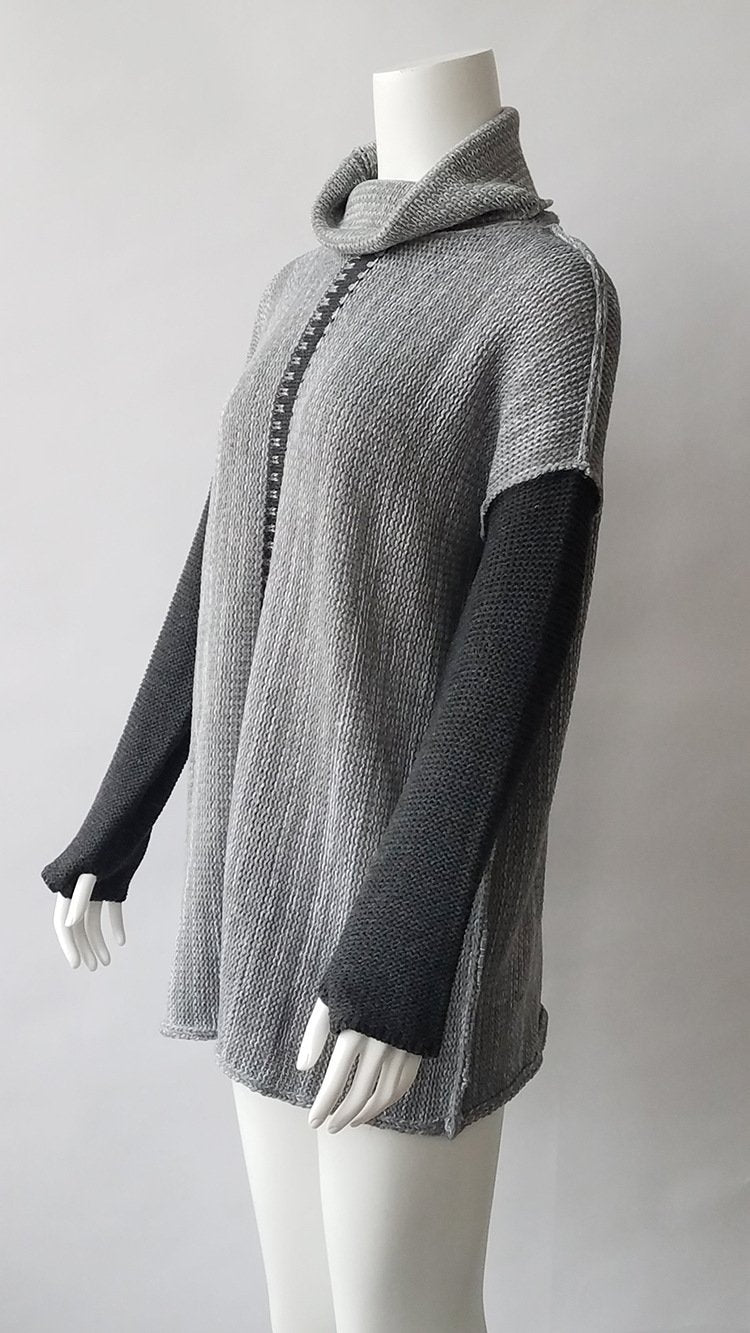 Women High collar Loose Knit Sweaters