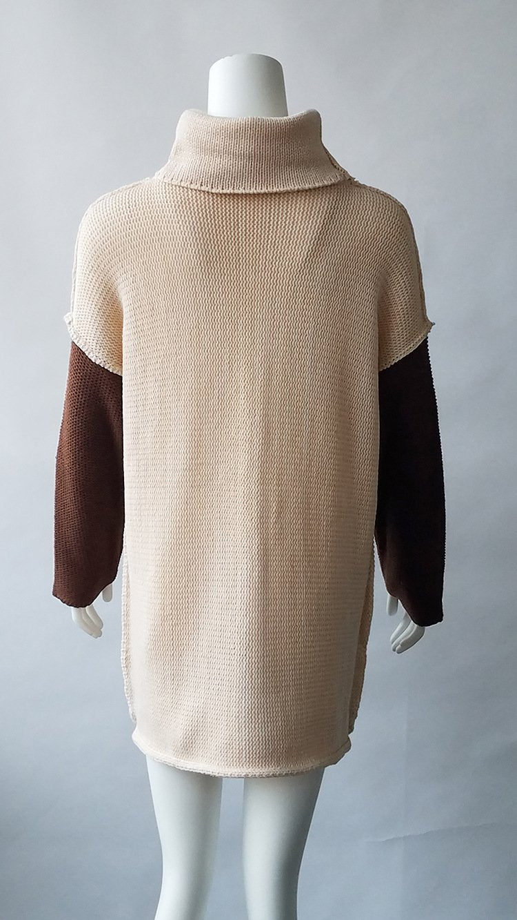 Women High collar Loose Knit Sweaters