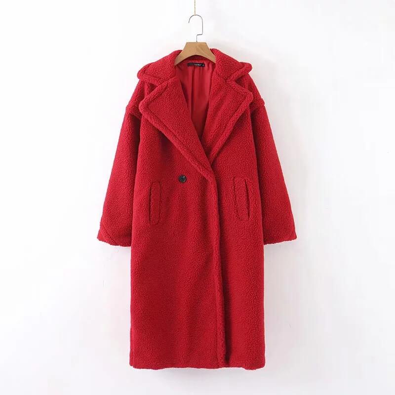 Women Lamb Wool Coat Plus Size