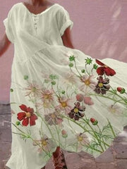 Chic women floral printed mini dress maxi dresses