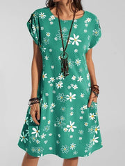 Casual Floral Short Sleeve Dresses