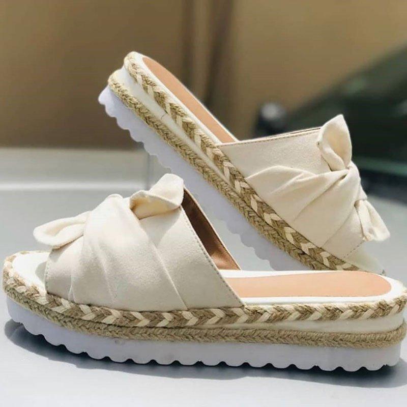 Women Casual Daily Comfy Bowknot Slip On Sandals