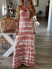 Dip-Dyed Crew Neck Sleeveless Dresses