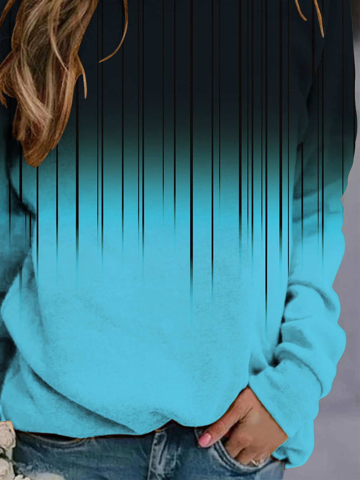 Cotton Blends Round Neck Sweatshirts