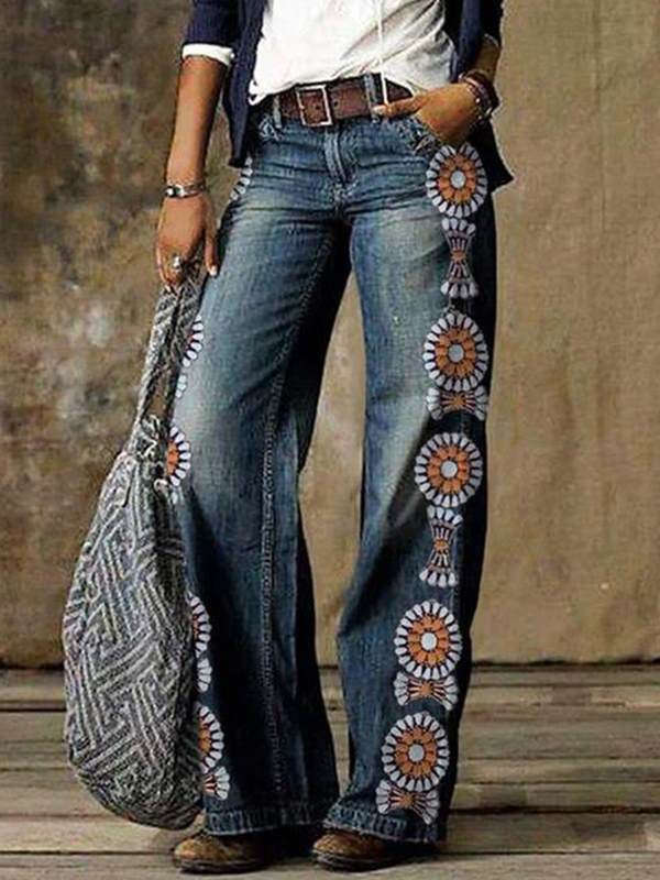 Women Wide leg pants Casual jeans