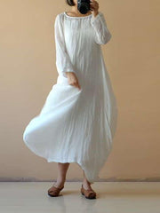 Fashion Plus Round neck Long sleeve Maxi Dresses