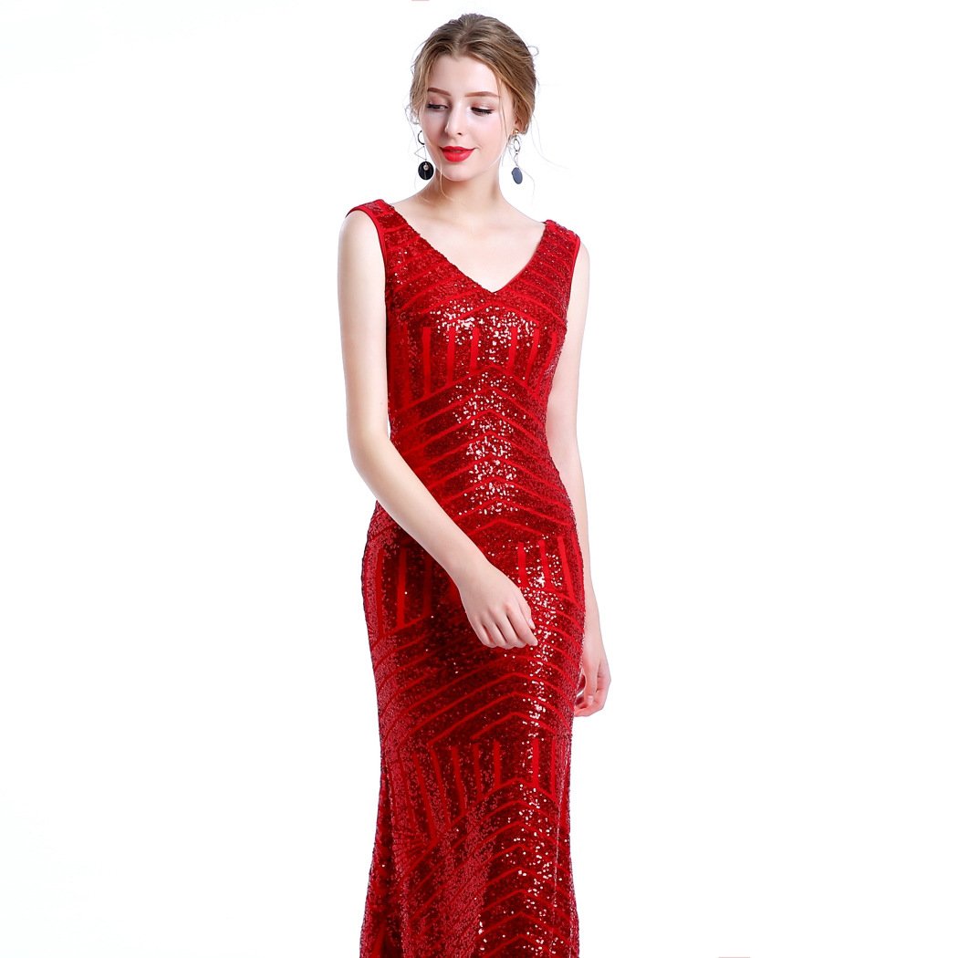 Autumn New Paillette Fashion Evening Dresses