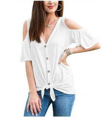Pure Short sleeve Off shoulder Loose T-Shirts