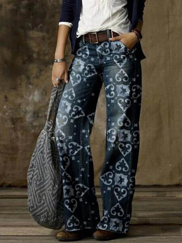 Women Wide leg pants Casual jeans