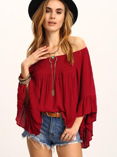 Pure Off shoulder Ruffle sleeve T-Shirts