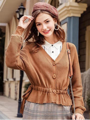 New Women Fashion V neck Cardigan