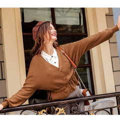 New Women Fashion V neck Cardigan