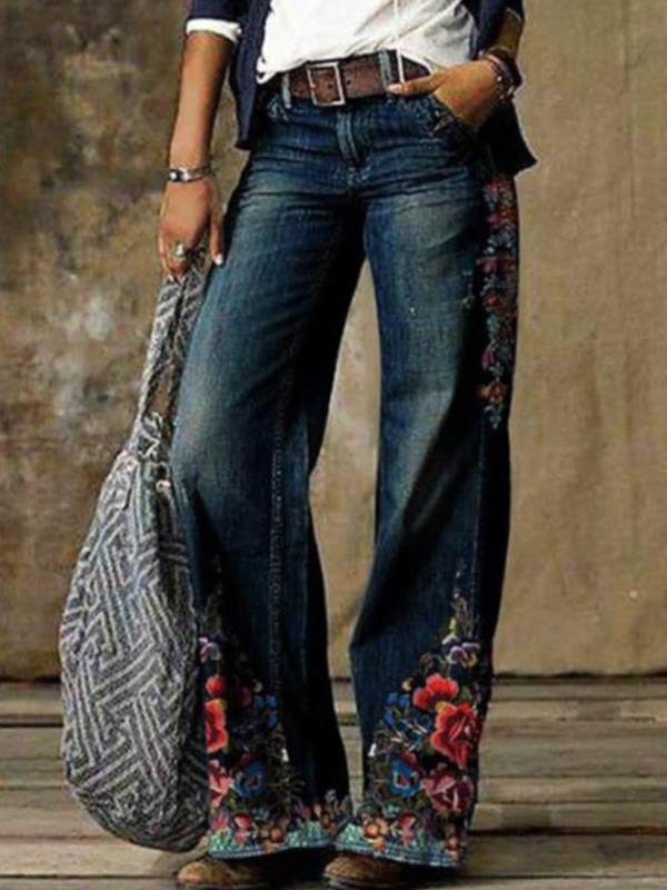 Women Wide leg pants Casual jeans