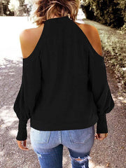 Casual fashion off shoulder long sleeve blouses