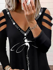 Plus size Dragonfly Printed Shirts & Tops