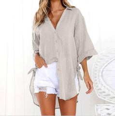 Fashion Long sleeve Lacing V neck Blouses