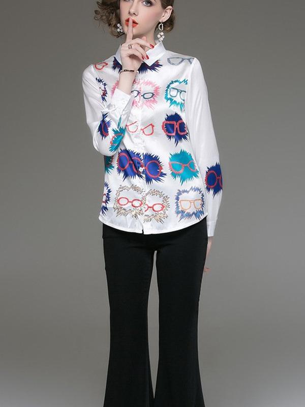 New Autumn Fashion Long sleeve Floral Blouses