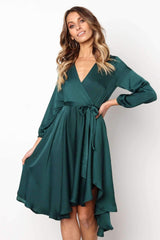 Fashion Pure V neck Lacing Skater Dresses