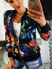 New Autumn  Floral Baseball uniform Causal Jackets
