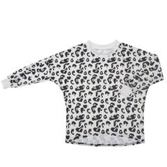 Round Collar Leopard Print Long Sleeve Sweaters
