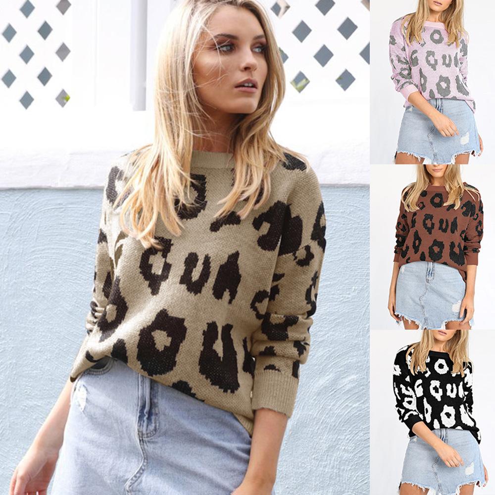 Fashion Leopard Print Loose Sweaters