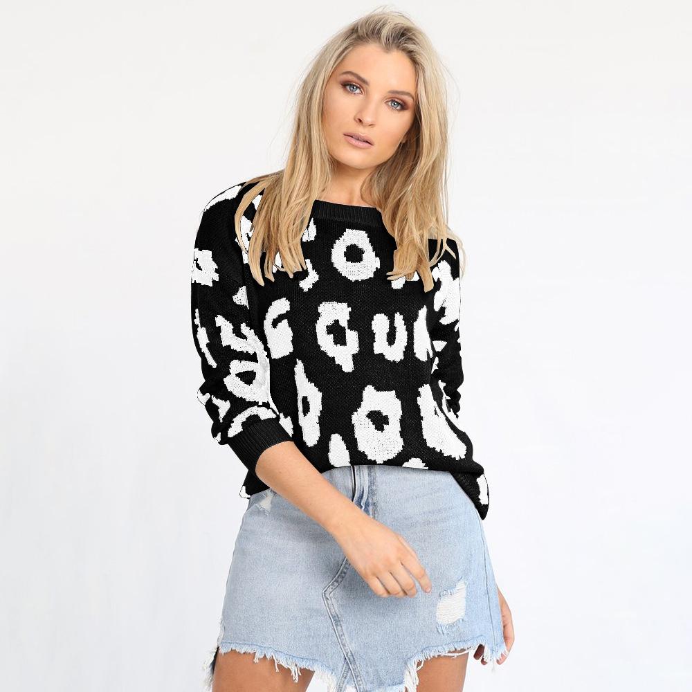 Fashion Leopard Print Loose Sweaters